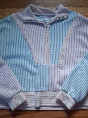 BUCKETLIST Pastel Pink, Purple, & Light Blue Striped Knit Pullover